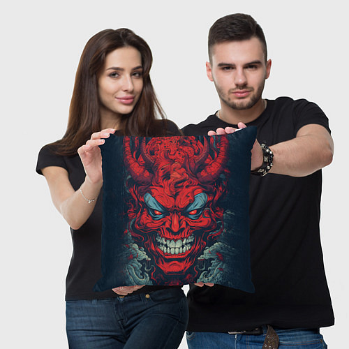 Подушка квадратная Red demon Oni / 3D-принт – фото 3