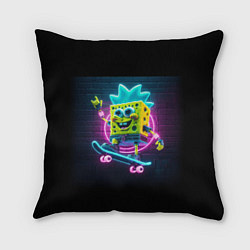 Подушка квадратная Sponge Bob on a skateboard - ai art fantasy, цвет: 3D-принт