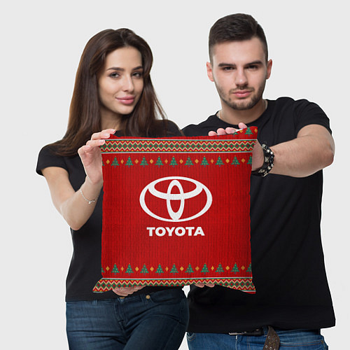 Подушка квадратная Toyota new year / 3D-принт – фото 3