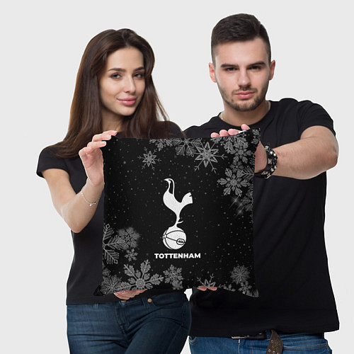 Подушка квадратная Снежный Tottenham / 3D-принт – фото 3