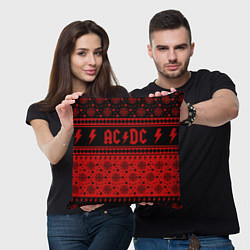 Подушка квадратная ACDC christmas sweater, цвет: 3D-принт — фото 2