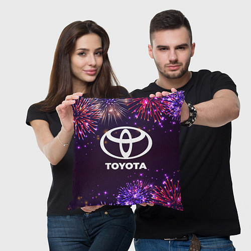 Подушка квадратная Праздничный Toyota / 3D-принт – фото 3