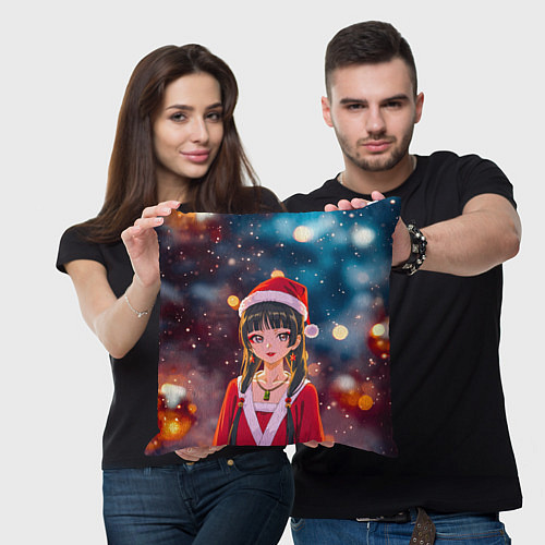 Подушка квадратная Новогодняя МаоМао - Монолог Фармацевта / 3D-принт – фото 3