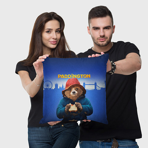 Подушка квадратная Приключения Паддингтона / 3D-принт – фото 3