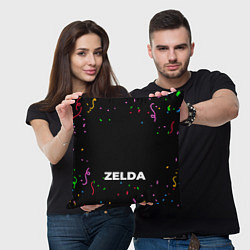 Подушка квадратная Zelda конфети, цвет: 3D-принт — фото 2