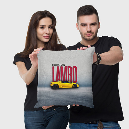 Подушка квадратная Итальянский гиперкар Lambo Huracan / 3D-принт – фото 3