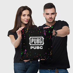 Подушка квадратная PUBG конфети, цвет: 3D-принт — фото 2