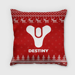 Подушка квадратная Новогодний Destiny с оленями, цвет: 3D-принт