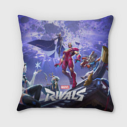 Подушка квадратная Герои Marvel rivals, цвет: 3D-принт
