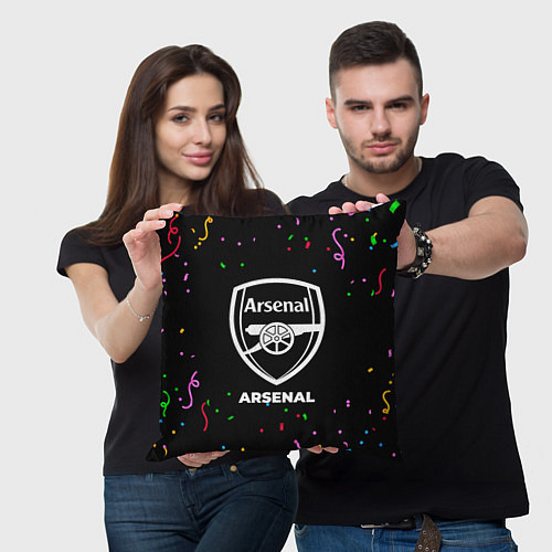 Подушка квадратная Arsenal конфети / 3D-принт – фото 3