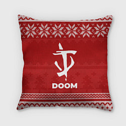Подушка квадратная Новогодний Doom, цвет: 3D-принт