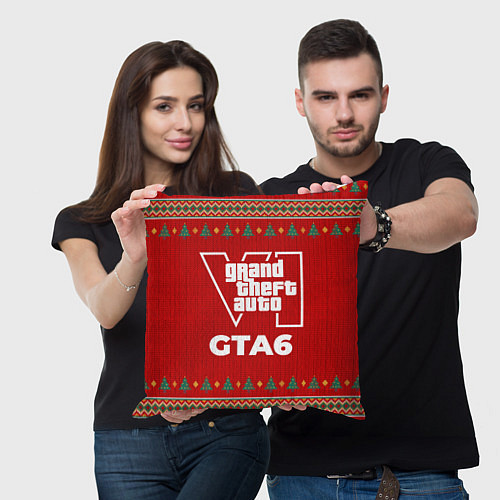 Подушка квадратная GTA6 new year / 3D-принт – фото 3