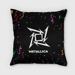 Подушка квадратная Metallica конфети, цвет: 3D-принт