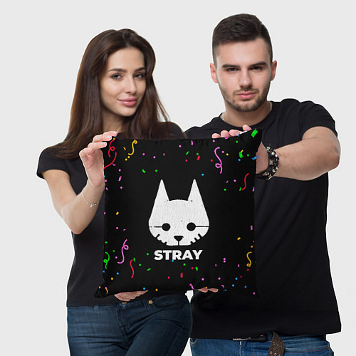 Подушка квадратная Stray конфети / 3D-принт – фото 3