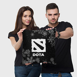 Подушка квадратная Снежный Dota, цвет: 3D-принт — фото 2