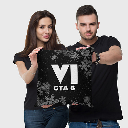 Подушка квадратная Снежный GTA 6 / 3D-принт – фото 3