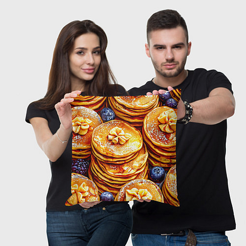 Подушка квадратная Блинчики / 3D-принт – фото 3