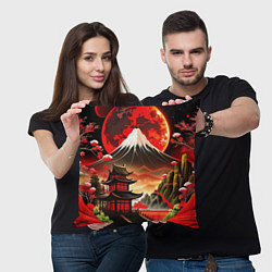Подушка квадратная Коллаж Японской природы, цвет: 3D-принт — фото 2