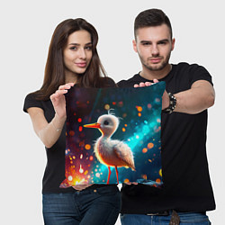 Подушка квадратная Аистенок, цвет: 3D-принт — фото 2