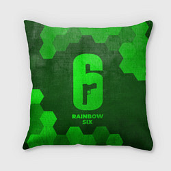 Подушка квадратная Rainbow Six - green gradient, цвет: 3D-принт