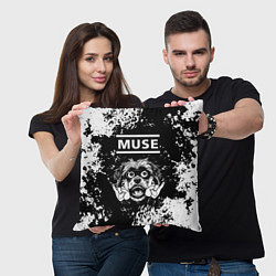 Подушка квадратная Muse рок пес, цвет: 3D-принт — фото 2