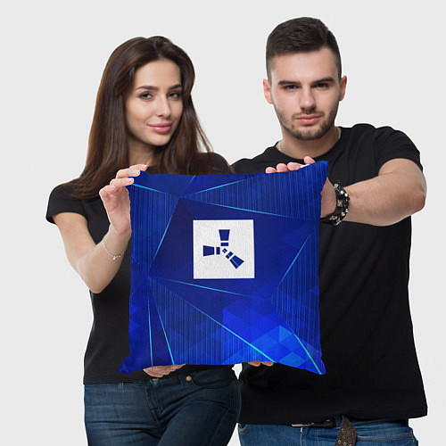 Подушка квадратная Rust blue poly / 3D-принт – фото 3