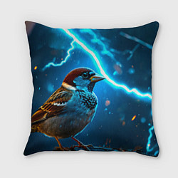 Подушка квадратная Воробей в грозу, цвет: 3D-принт