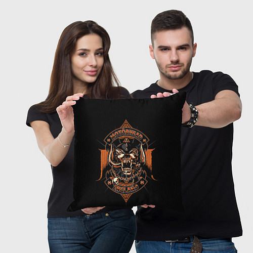 Подушка квадратная Motorhead england / 3D-принт – фото 3