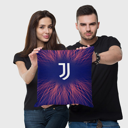 Подушка квадратная Juventus red energy / 3D-принт – фото 3