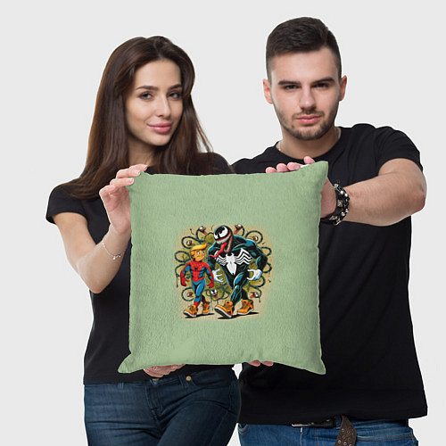Подушка квадратная Venom and Spider-Trump - meme / 3D-принт – фото 3