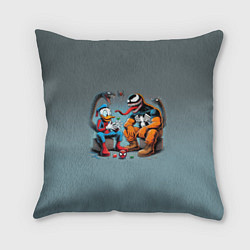 Подушка квадратная Two dudes - Venom and Spider-Duck, цвет: 3D-принт