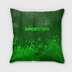 Подушка квадратная Sporting - green gradient посередине, цвет: 3D-принт