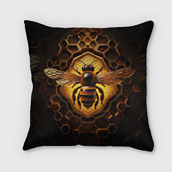 Подушка квадратная Золотая пчела, цвет: 3D-принт