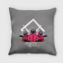 Подушка квадратная Персонажи из Игра в кальмара, цвет: 3D-принт
