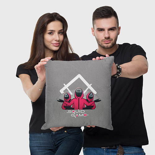 Подушка квадратная Персонажи из Игра в кальмара / 3D-принт – фото 3