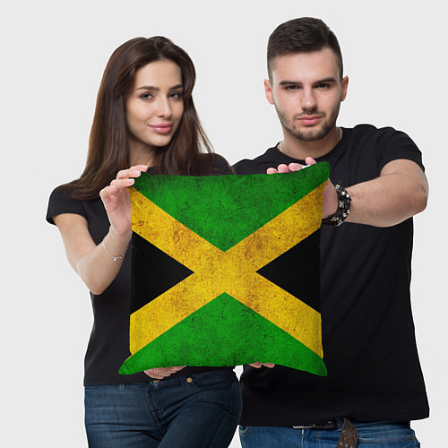Подушка квадратная Jamaica flag / 3D-принт – фото 3