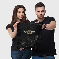 Подушка квадратная Kingdom Come Deliverance 2 dark logo, цвет: 3D-принт — фото 2