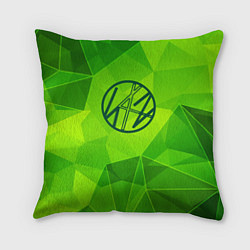 Подушка квадратная Stray Kids green poly, цвет: 3D-принт