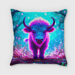 Подушка квадратная Белый буйвол, цвет: 3D-принт
