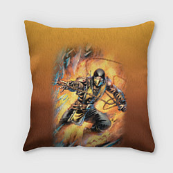Подушка квадратная Scorpion - Mortal Kombat, цвет: 3D-принт