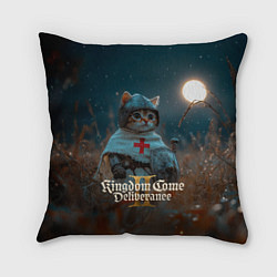 Подушка квадратная Kingdom Come Deliverance 2 рыцарь котенок, цвет: 3D-принт