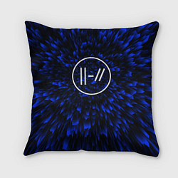 Подушка квадратная Twenty One Pilots blue energy, цвет: 3D-принт