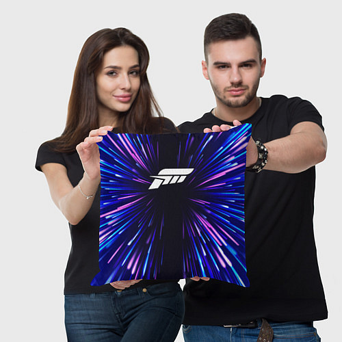 Подушка квадратная Forza Horizon neon energy / 3D-принт – фото 3