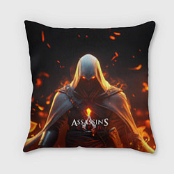 Подушка квадратная Assassins Creed fire, цвет: 3D-принт