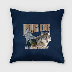 Подушка квадратная Волки в ночи, цвет: 3D-принт