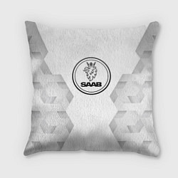 Подушка квадратная Saab white poly, цвет: 3D-принт
