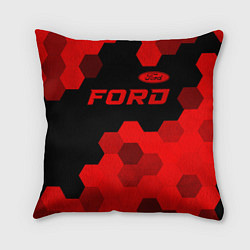 Подушка квадратная Ford - red gradient посередине, цвет: 3D-принт