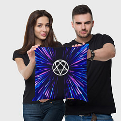 Подушка квадратная HIM neon energy, цвет: 3D-принт — фото 2
