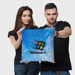 Подушка квадратная Windows 95 logo, цвет: 3D-принт — фото 2