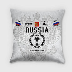 Подушка квадратная Футбольная форма Россия с номером 10, цвет: 3D-принт